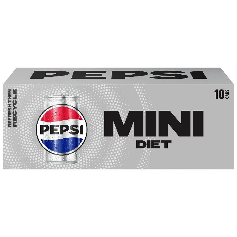 slide 2 of 7, Diet Pepsi - 10pk/7.5 fl oz Mini Cans, 10 ct; 7.5 fl oz