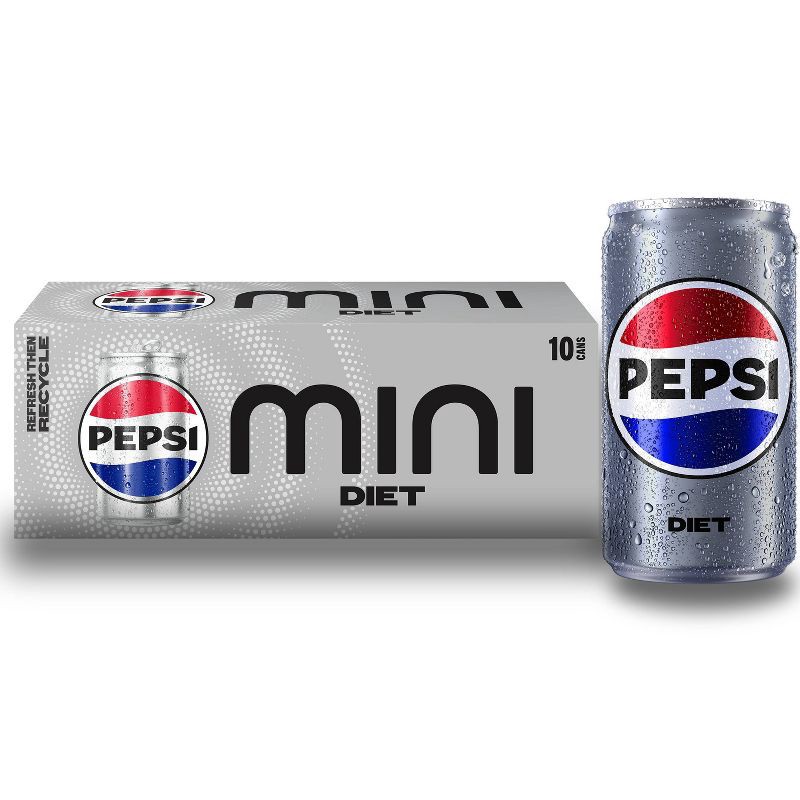 slide 1 of 7, Diet Pepsi - 10pk/7.5 fl oz Mini Cans, 10 ct; 7.5 fl oz