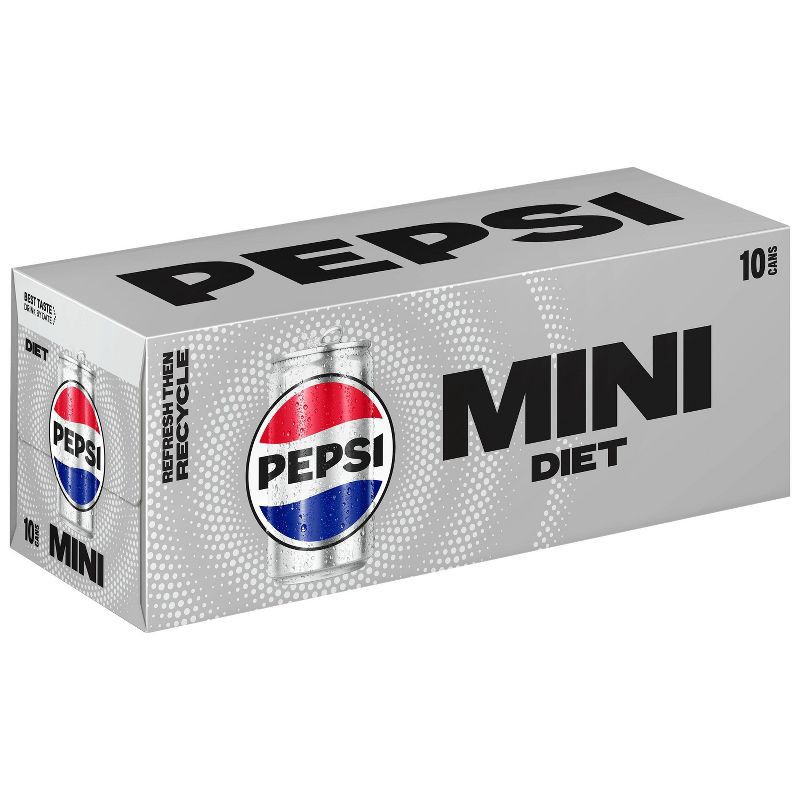 slide 3 of 7, Diet Pepsi - 10pk/7.5 fl oz Mini Cans, 10 ct; 7.5 fl oz