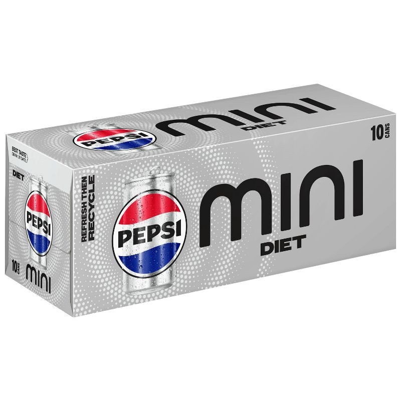 slide 3 of 7, Diet Pepsi - 10pk/7.5 fl oz Mini Cans, 10 ct; 7.5 fl oz