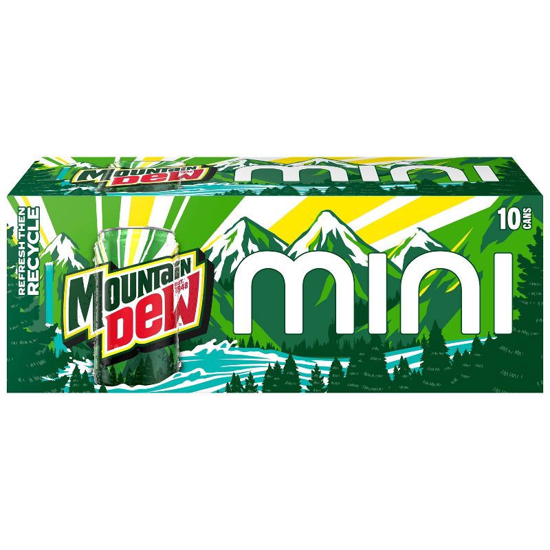 slide 7 of 9, Mtn Dew Mountain Dew - 10pk/7.5 fl oz Mini Cans, 10 ct; 7.5 fl oz