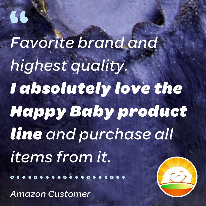 slide 6 of 9, Happy Baby Organics Clearly Crafted Stage 2 Apples, Blueberries & Oats - 4oz/4pk, 4 ct; 4 oz