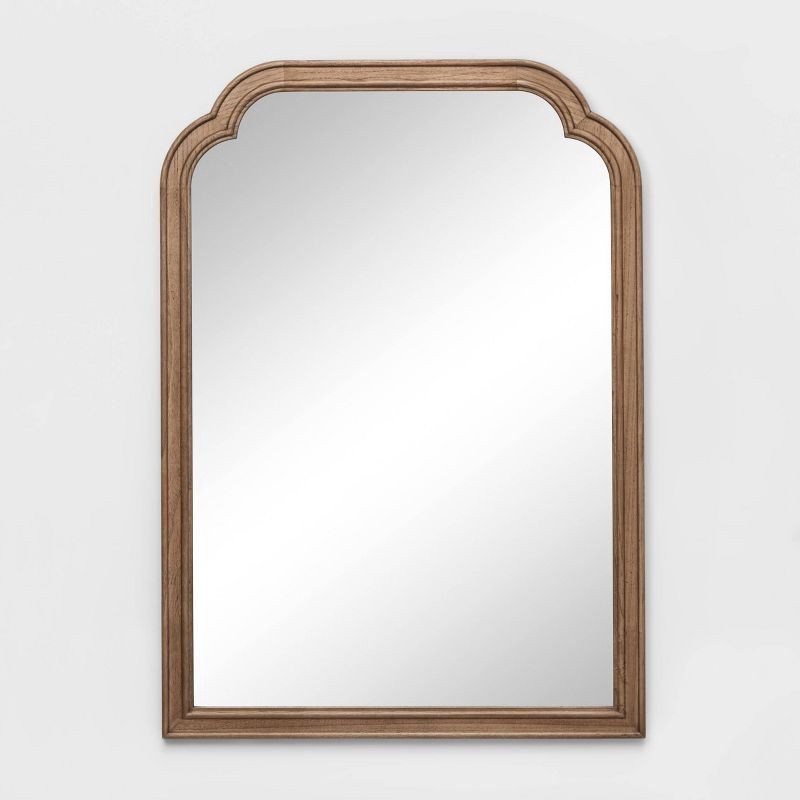 slide 1 of 8, 30" x 42" French Country Wall Mirror Brown - Threshold™: Sturdy Wood Frame, Wall Mount, 1 ct