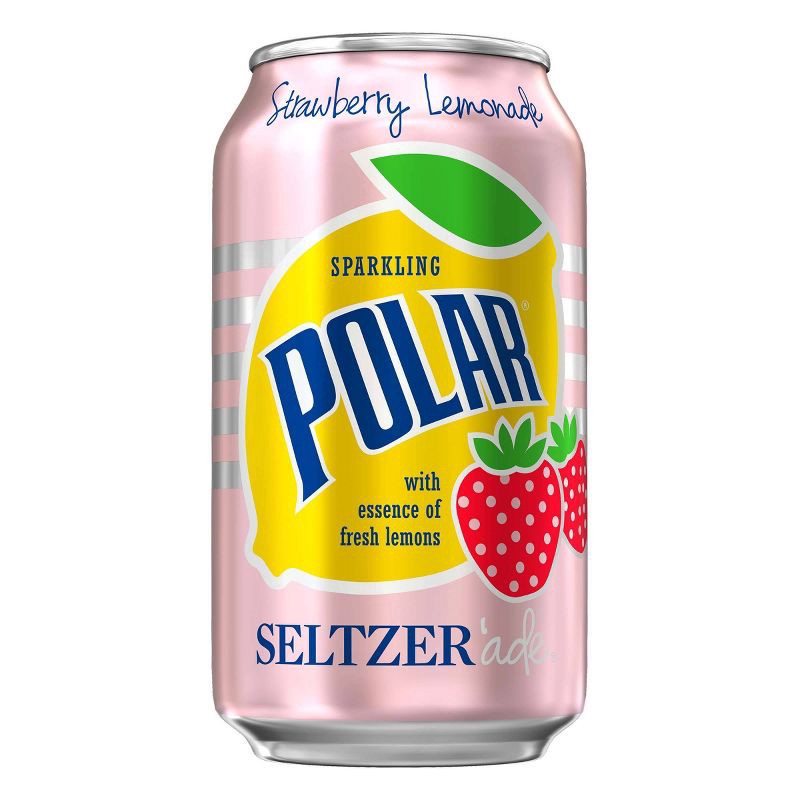 slide 2 of 3, Polar Beverages Polar Strawberry Lemonade Seltzer Water - 8pk/12 fl oz Cans, 8 ct; 12 fl oz