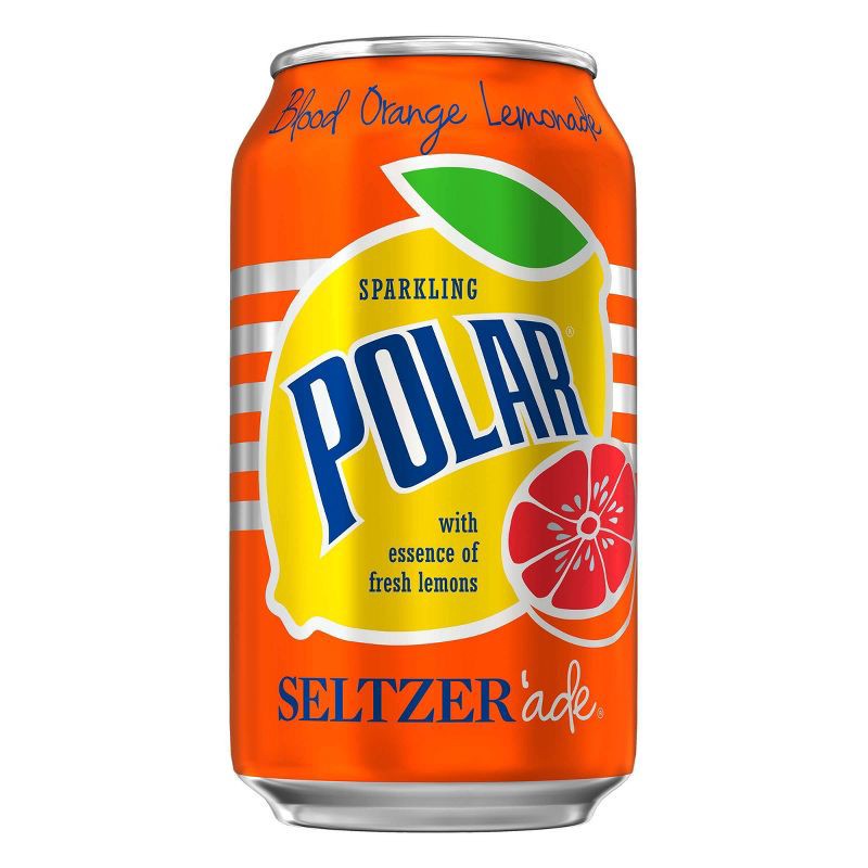 slide 2 of 3, Polar Beverages Polar Blood Orange Lemon Seltzer Water - 8pk/12 fl oz Cans, 8 ct; 12 fl oz