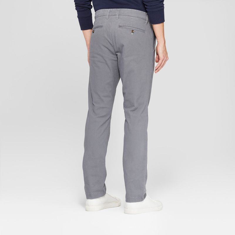 slide 2 of 3, Men's Every Wear Slim Fit Chino Pants - Goodfellow & Co™ Thundering Gray 38x32: Cotton-Spandex Blend, Mid Rise, Machine Washable, 1 ct