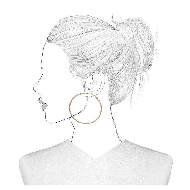 slide 3 of 3, Thick Circle Hoop Earrings - Universal Thread™ Gold, 1 ct