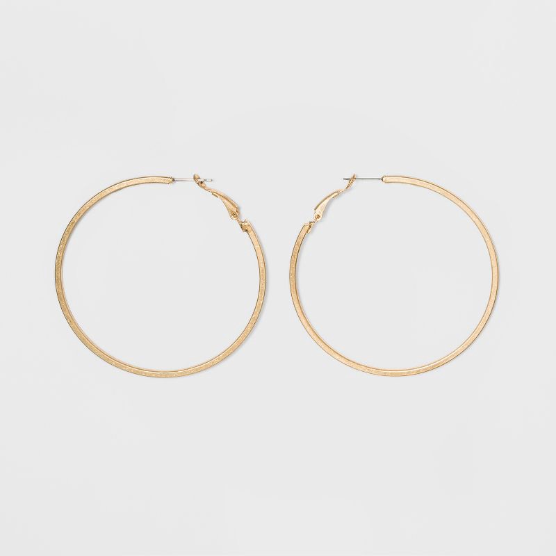 slide 1 of 3, Thick Circle Hoop Earrings - Universal Thread™ Gold, 1 ct