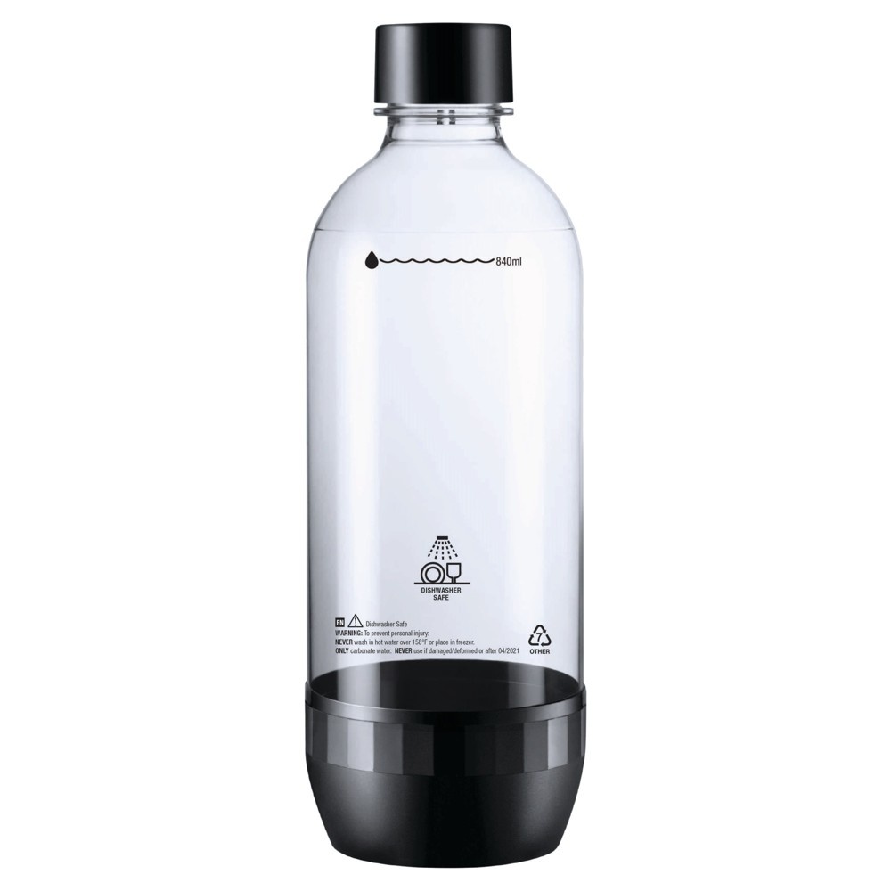 slide 3 of 4, SodaStream 1L Carbonating Bottle Twinpack - Black, 2 ct