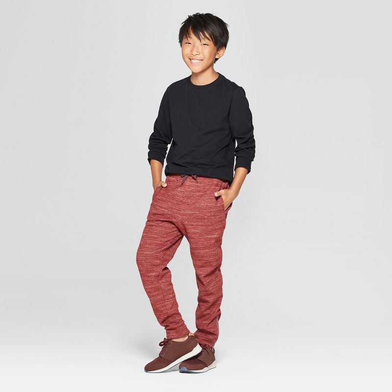 slide 3 of 3, Boys' Long Sleeve T-Shirt - Cat & Jack™ Black XS: Pullover, Jersey Fabric, 1 ct