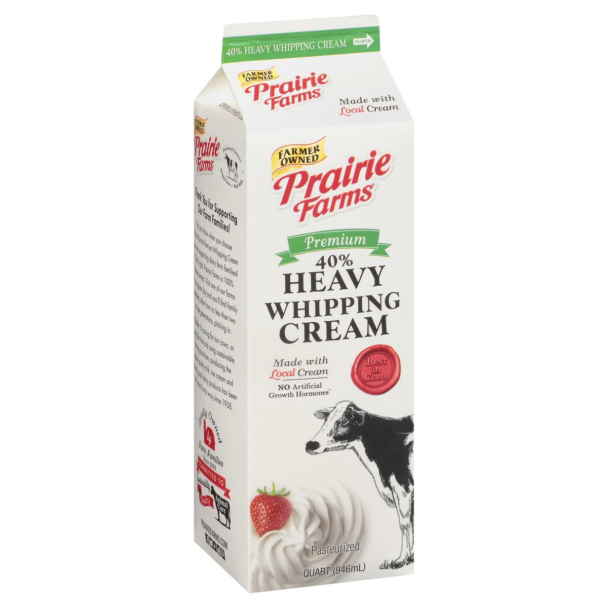 slide 2 of 9, Prairie Farms 40% Heavy Premium Whipping Cream 1 qt, 1 qt