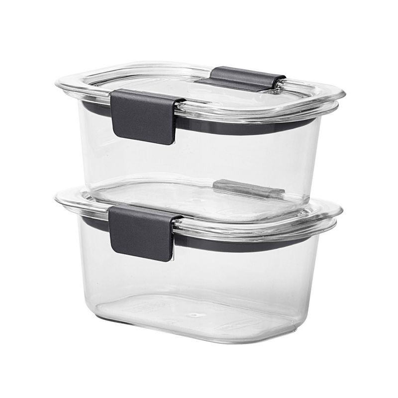 slide 3 of 4, Rubbermaid 1.3 cup 2pk Brillance Food Storage Container: Clear Plastic, Freezer & Microwave Safe, Dishwasher Safe, Lunch & Snack, 2 ct