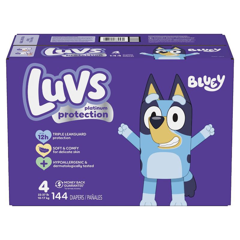 slide 2 of 12, Luvs Pro Level Leak Protection Diapers Giant Pack - Size 4 - 144ct, 4 pk; 144 ct