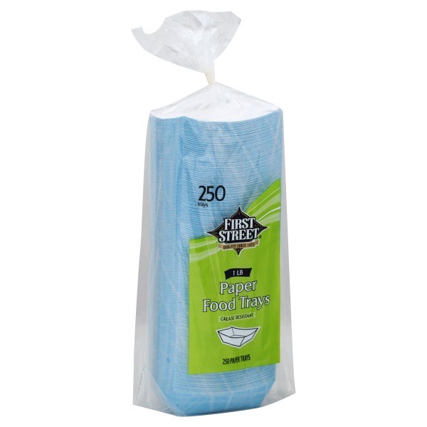 slide 1 of 1, First Street 1 Pound Food Tray, 250 ct