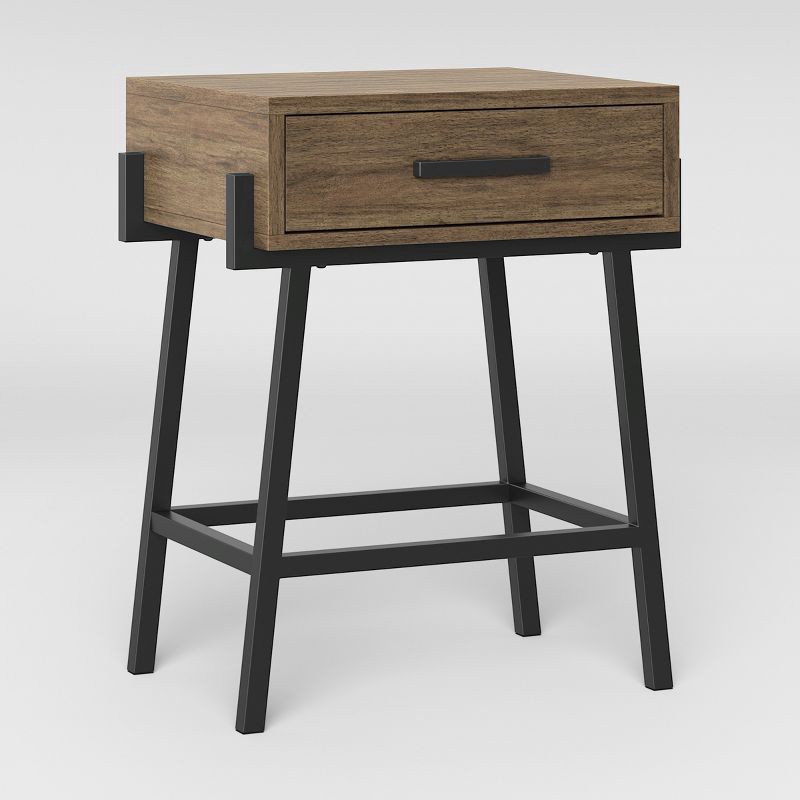 slide 3 of 4, Corinna Angle Leg Side Table Wood - Threshold™: Modern Rectangle Accent Table, 1 ct