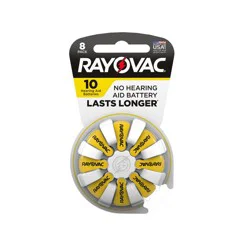 Rayovac Size 10 Long-Lasting Hearing Aid Battery - 8pk