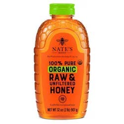 Nate's Honey 100% Pure Raw Unfiltered Organic Honey - 32oz