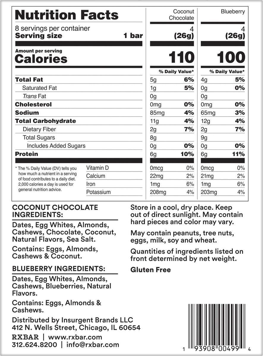 slide 2 of 8, RXBAR Minis Protein Bar, Variety Pack, 7.36 oz, 8 Count, 7.36 oz