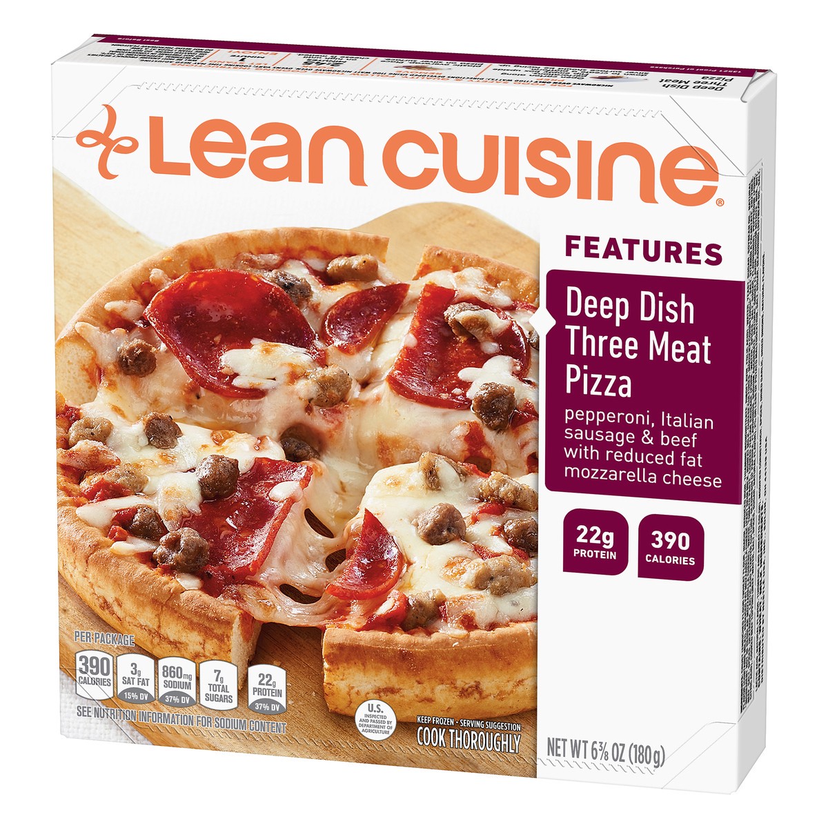 slide 3 of 10, Lean Cuisine Deep Dish Three Meat Frozen Pizza, 6.5 oz