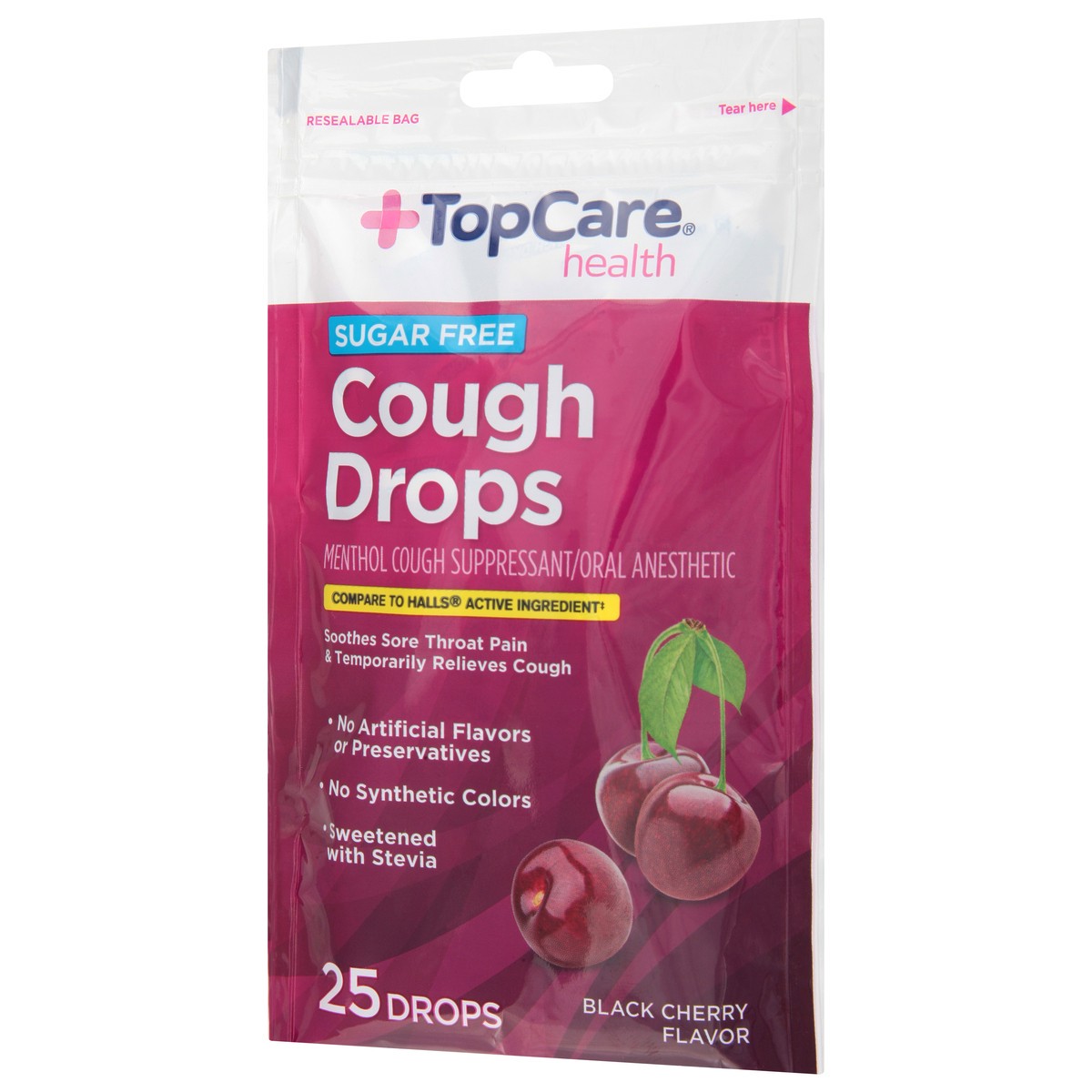 slide 2 of 10, Topcare Cough Drops Cherry, 25 ct