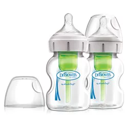 Dr. Brown's Options+ Wide-Neck Anti-Colic Glass Baby Bottle - 5 oz - 2 pk