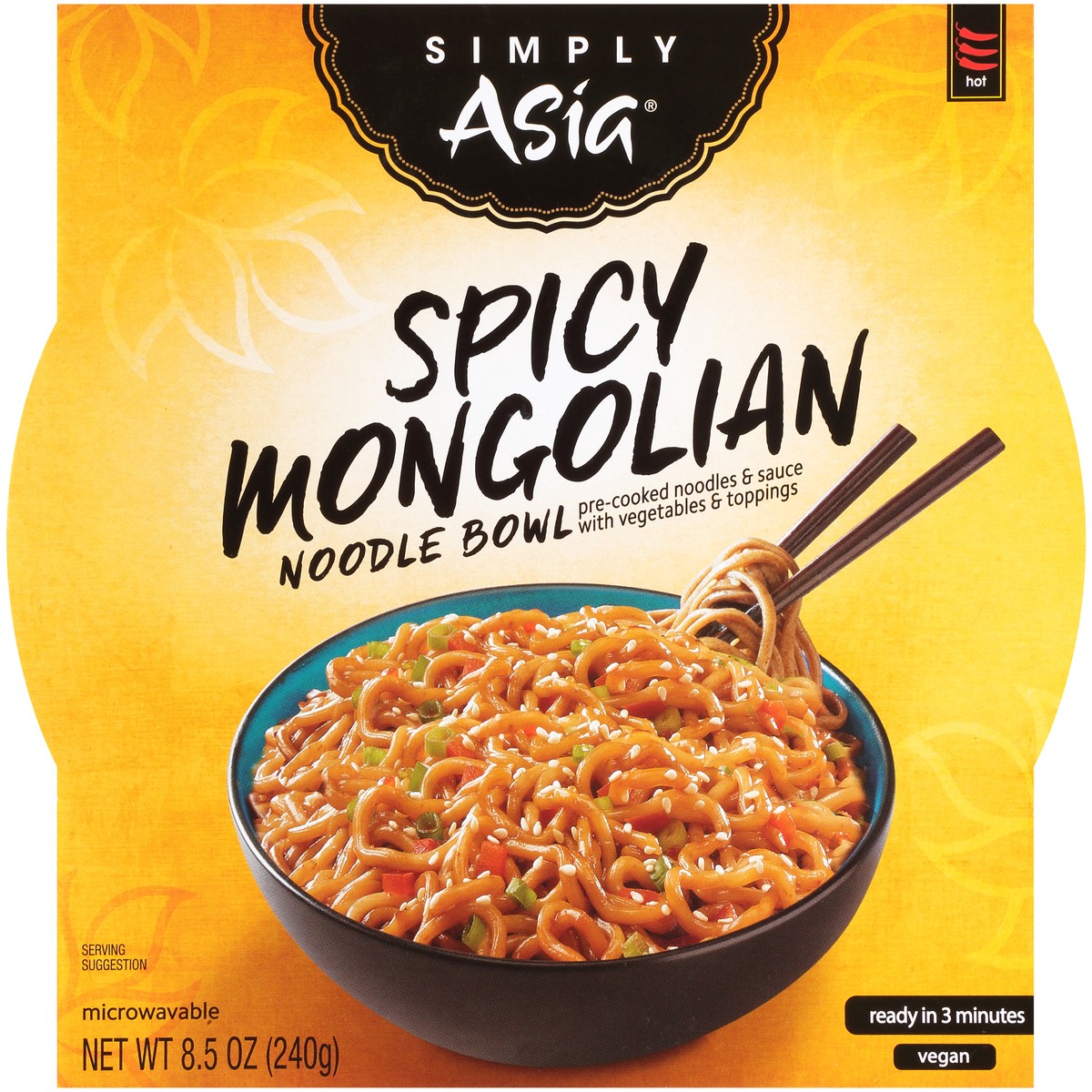 slide 4 of 9, Simply Asia Spicy Mongolian Noodle Bowl, 8.5 oz, 8.5 oz