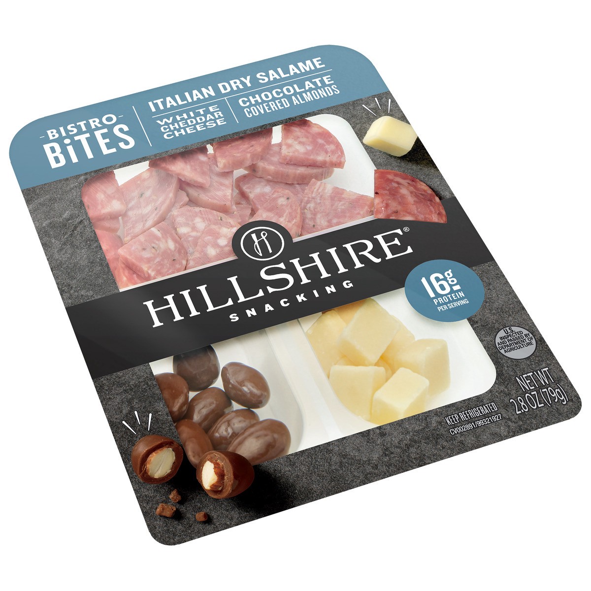 slide 2 of 5, Hillshire Snacking Bistro Bites Italian Dry Salame and Cheese, Single Serve, 79.38 g