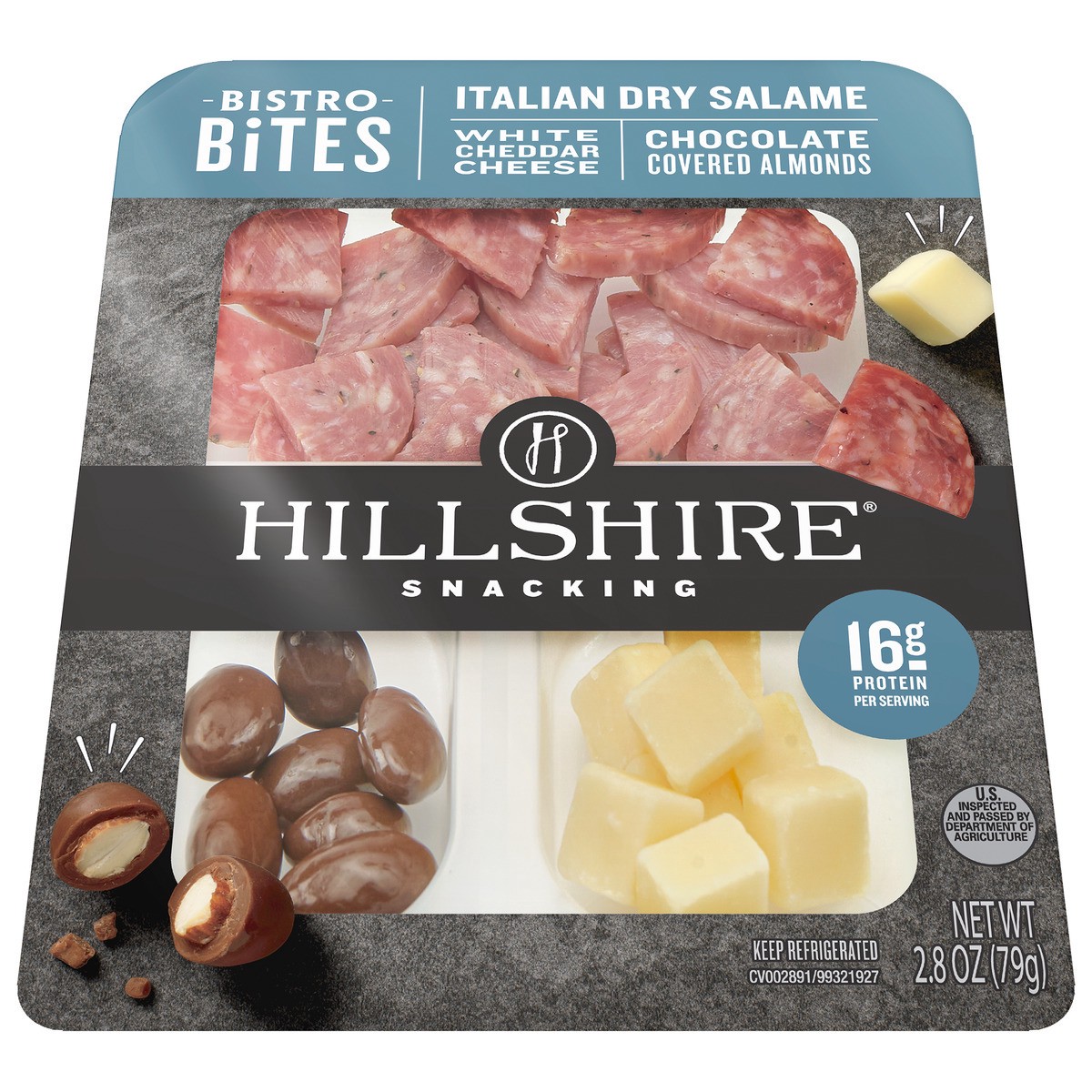 slide 5 of 5, Hillshire Snacking Bistro Bites Italian Dry Salame and Cheese, Single Serve, 79.38 g