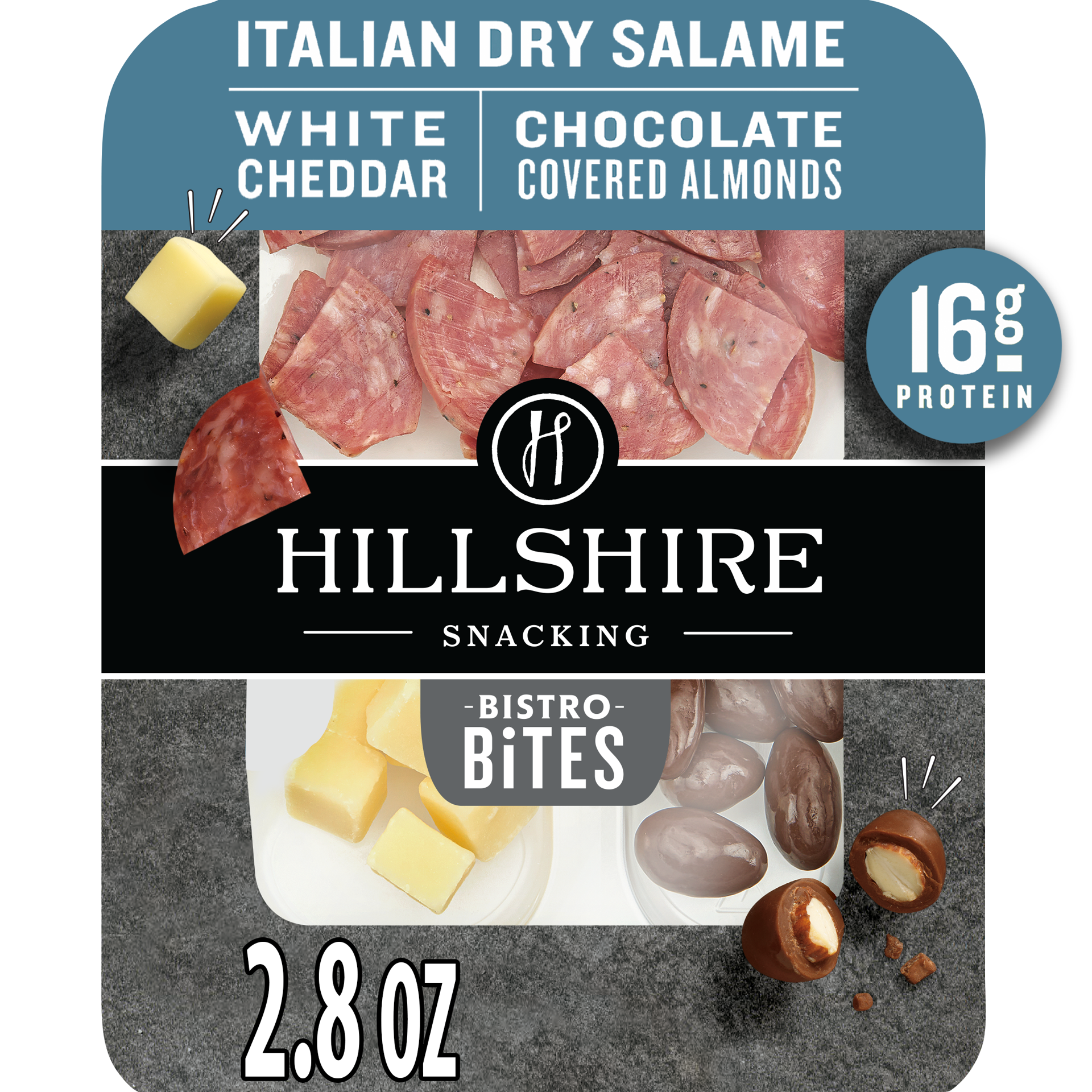 slide 1 of 5, Hillshire Snacking Bistro Bites Italian Dry Salame and Cheese, Single Serve, 79.38 g