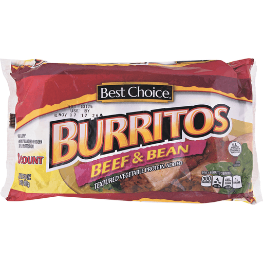 slide 1 of 1, Best Choice Beef & Bean Burritos, 32 oz