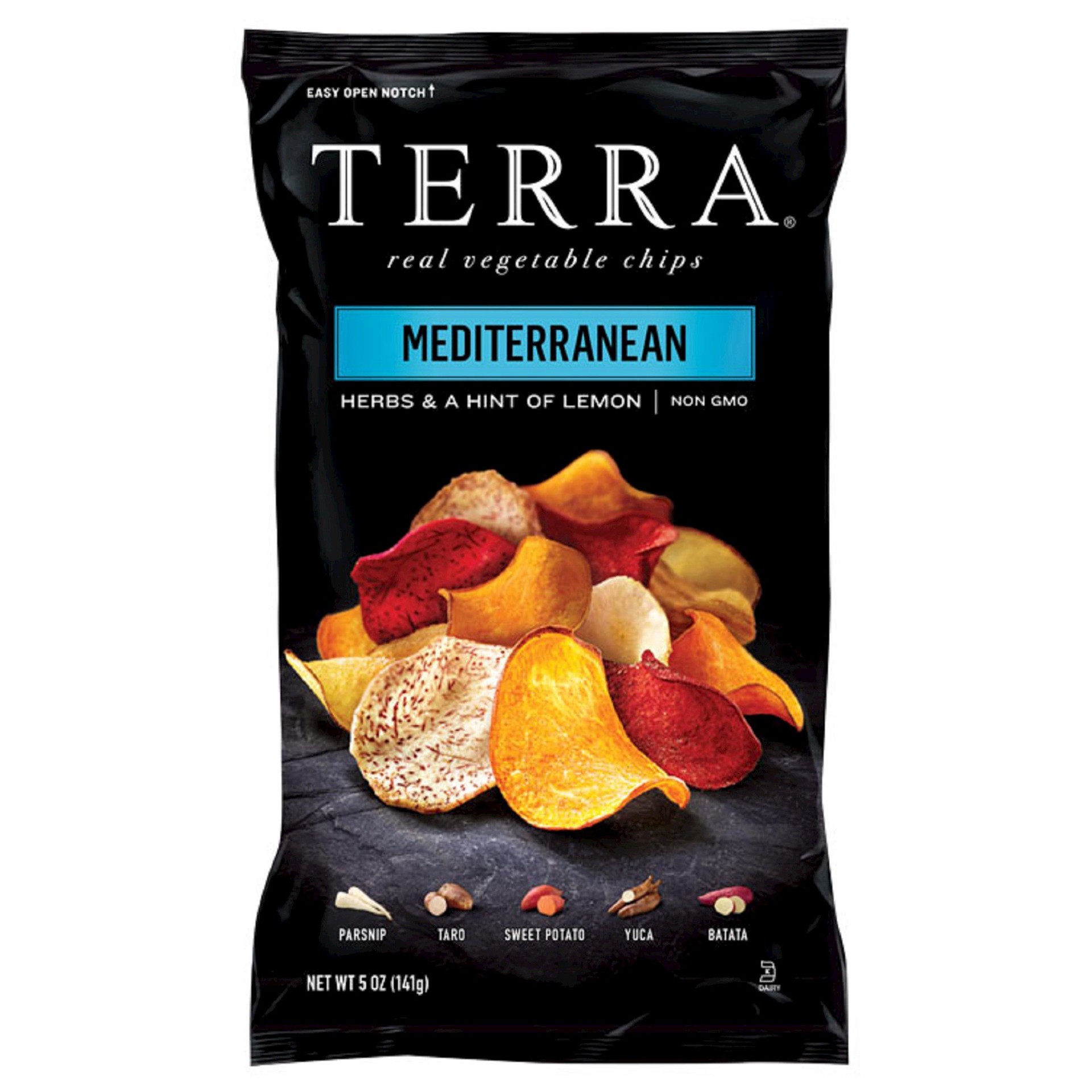 slide 1 of 5, Terra Mediterranean Garlic & Herb Vegetable Chips, 6.8 oz