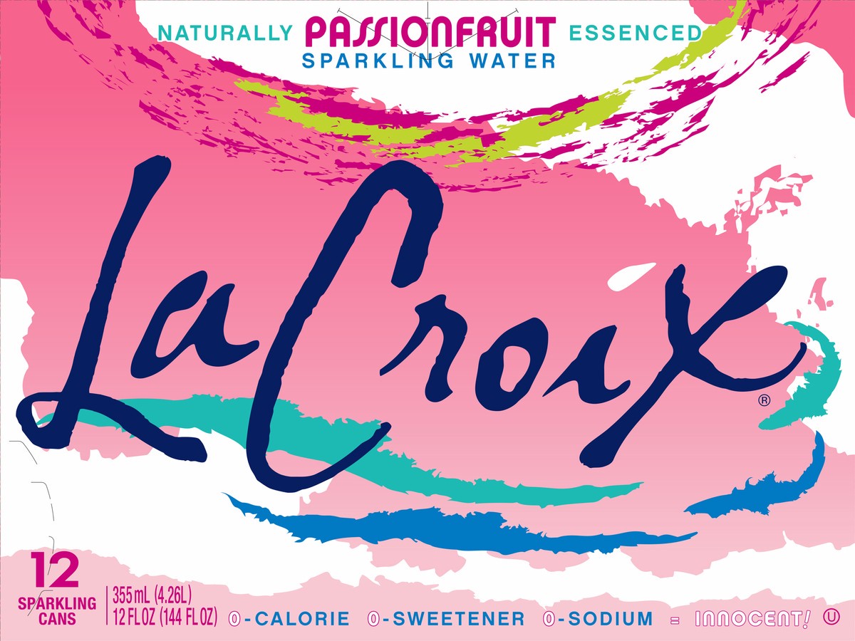 slide 3 of 7, La Croix Passionfruit 12 Pack 12oz, 144 fl oz