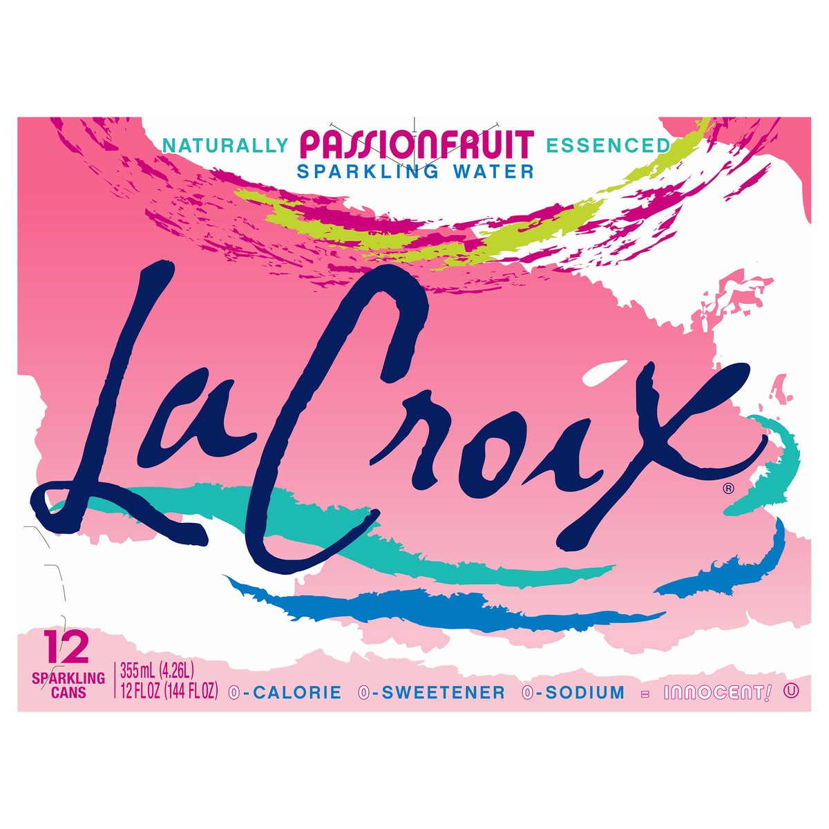 slide 1 of 7, La Croix Passionfruit 12 Pack 12oz, 144 fl oz