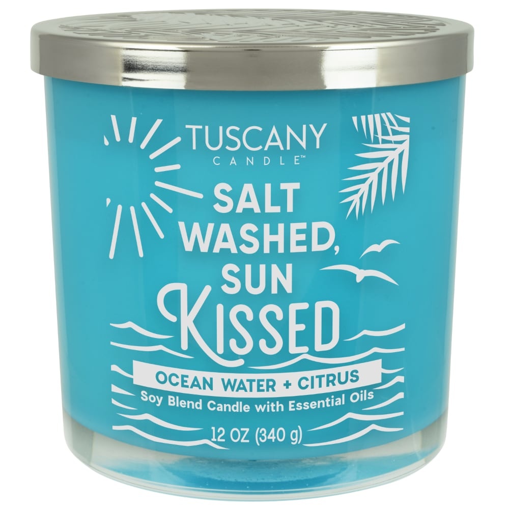 slide 1 of 1, Tuscany Candle Salt Washed Sun Kissed Ocean Water + Citrus Soy Blend Candle, 12 oz