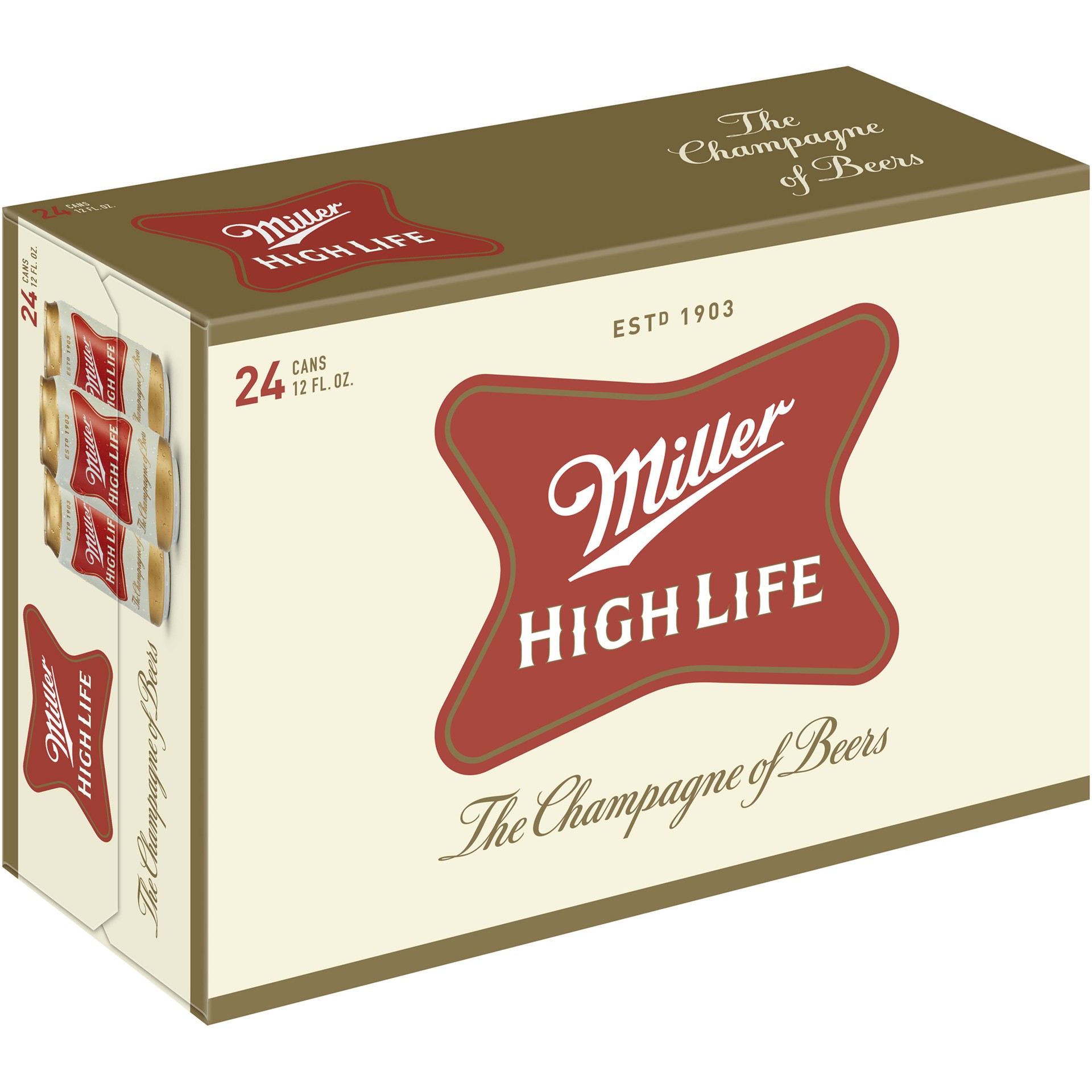 slide 4 of 5, Miller High Life Beer - 24pk/12 fl oz Cans, 24 ct; 12 fl oz