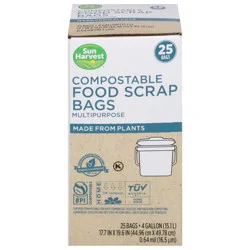 Sun Harvest Sh 4 Gallon Compostable Trash Liner