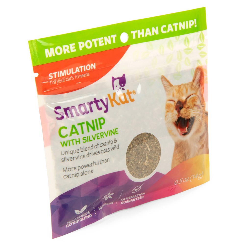 slide 4 of 5, SmartyKat Silvervine & Catnip Blend Resealable Pouch Cat Treats - 0.5oz, 0.5 oz