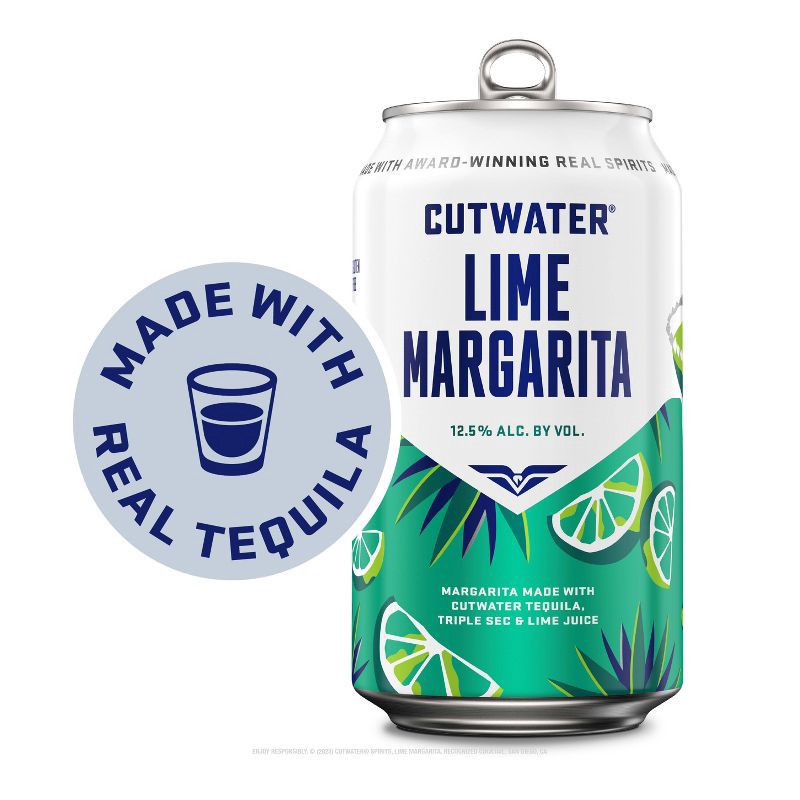 slide 4 of 12, Cutwater Spirits Cutwater Lime Tequila Margarita Cocktail - 4pk/355ml Cans, 4 ct; 355 ml