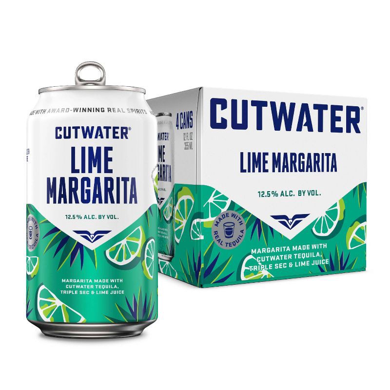 slide 1 of 12, Cutwater Spirits Cutwater Lime Tequila Margarita Cocktail - 4pk/355ml Cans, 4 ct; 355 ml