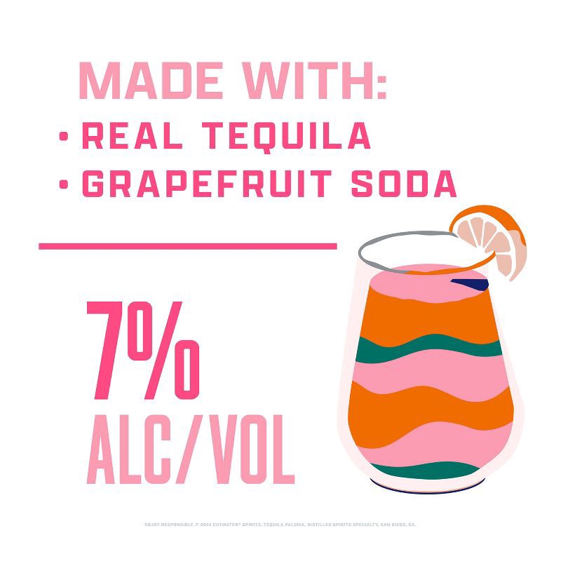 slide 3 of 13, Cutwater Spirits Cutwater Grapefruit Tequila Paloma Cocktail - 4pk/355ml Cans, 4 ct; 355 ml