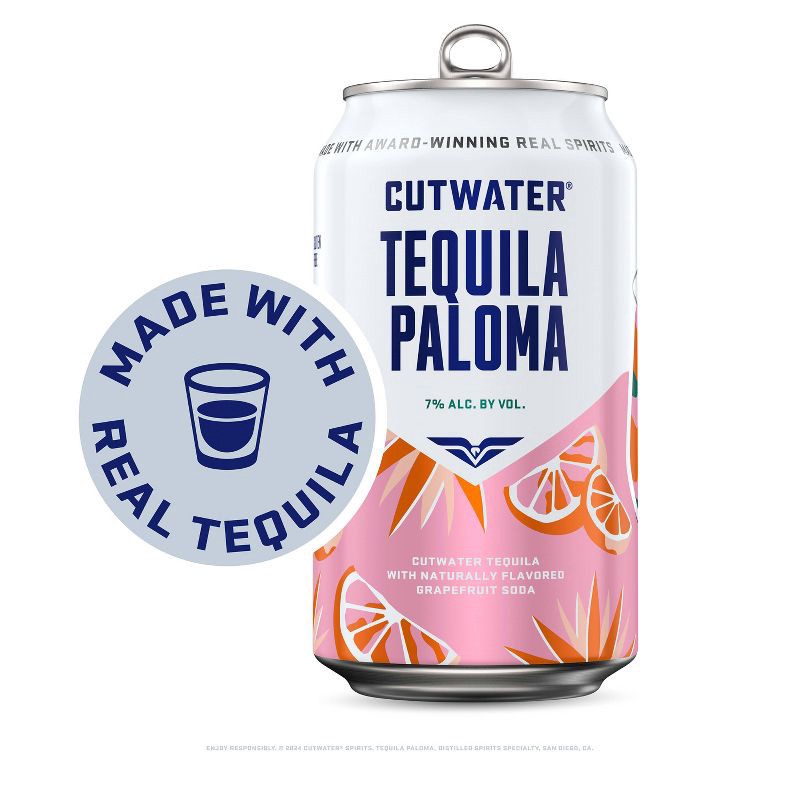 slide 5 of 12, Cutwater Spirits Cutwater Grapefruit Tequila Paloma Cocktail - 4pk/355ml Cans, 4 ct; 355 ml