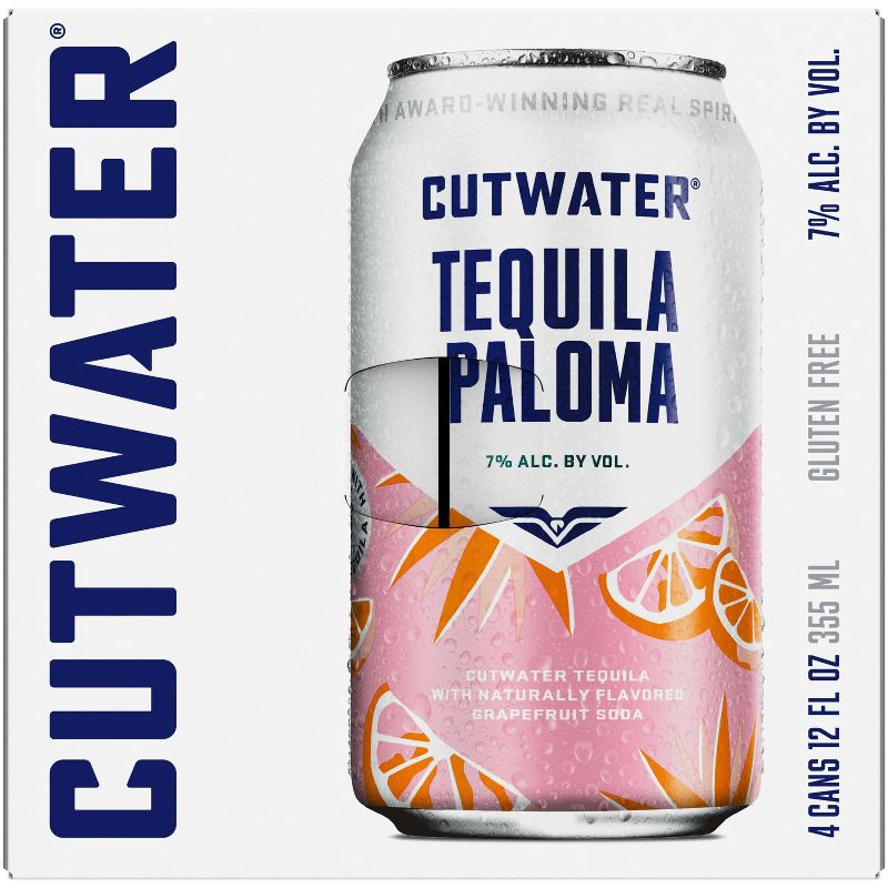 slide 9 of 12, Cutwater Spirits Cutwater Grapefruit Tequila Paloma Cocktail - 4pk/355ml Cans, 4 ct; 355 ml