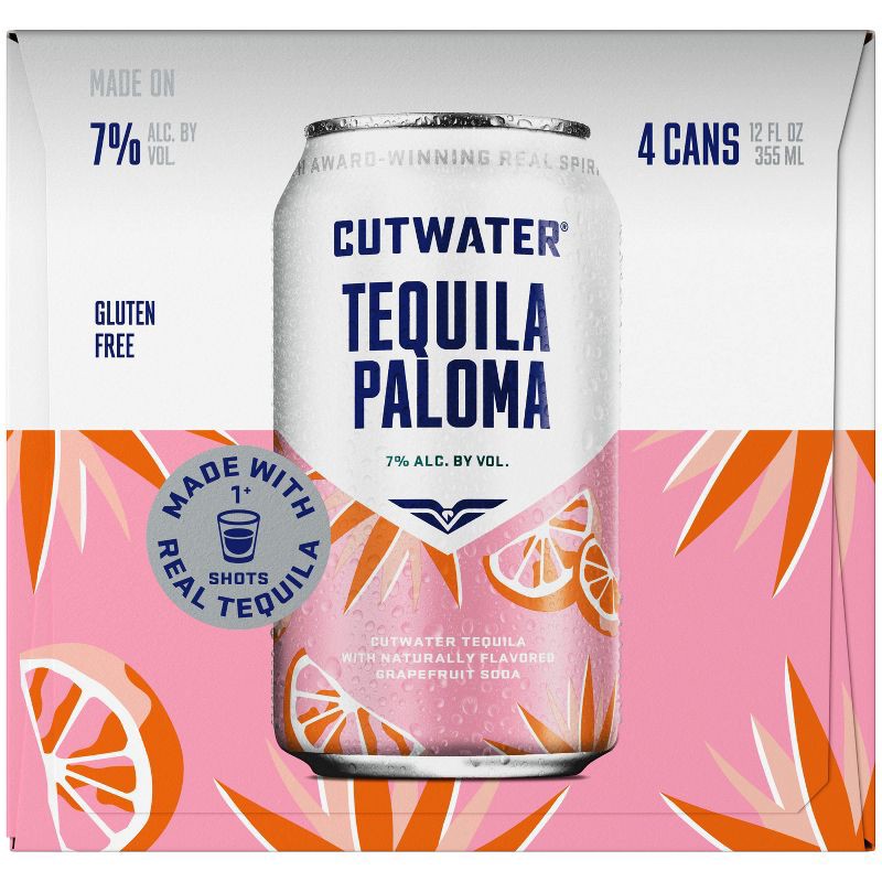 slide 7 of 13, Cutwater Spirits Cutwater Grapefruit Tequila Paloma Cocktail - 4pk/355ml Cans, 4 ct; 355 ml