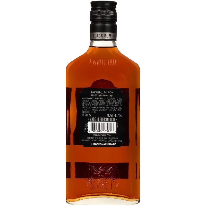 slide 2 of 7, Bacardi Black Rum - 375ml Bottle, 375 ml