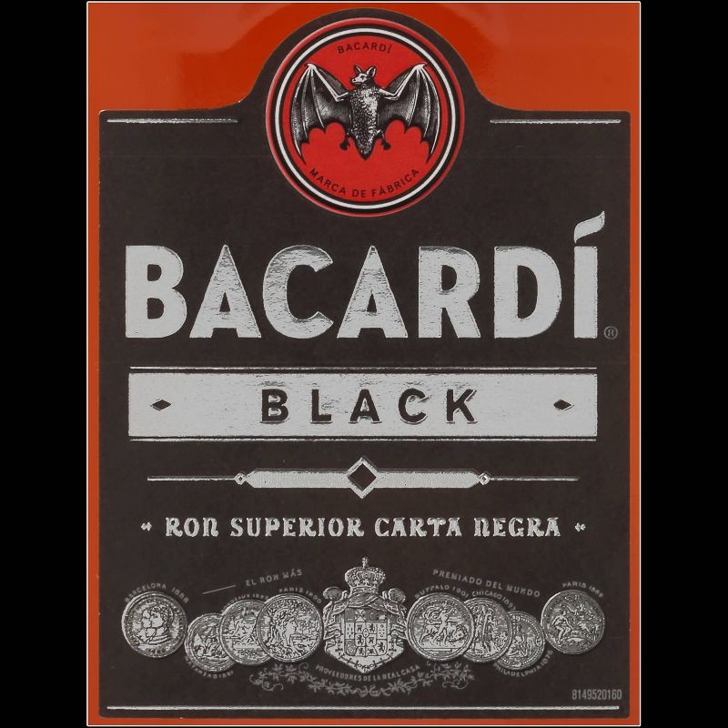 slide 5 of 7, Bacardi Black Rum - 375ml Bottle, 375 ml