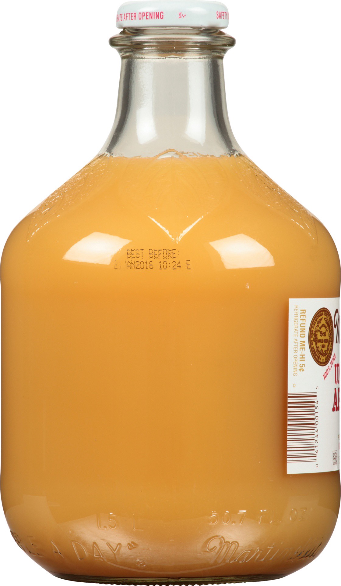 slide 2 of 6, Martinelli's Unfiltered Apple Juice, 50.7 fl oz