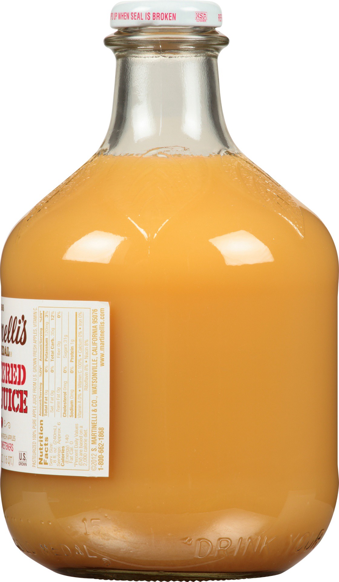 slide 3 of 6, Martinelli's Unfiltered Apple Juice, 50.7 fl oz