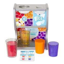 Melissa & Doug Thirst Quencher Wooden Drink Dispenser Pretend Play Set With Cups, Juice Inserts, Ice Cubes