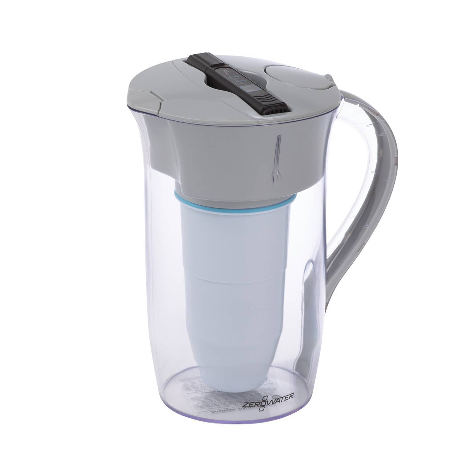 slide 1 of 7, Zerowater 8 Cup Round Pitcher with Free Water Quality Meter, 1 ct