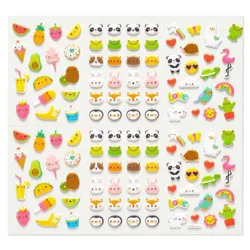 240ct Food, Animals, and Icons Stickers: Carlton Cards Stationery & 3D Whale, Music, Back-To-School, Birthday Theme